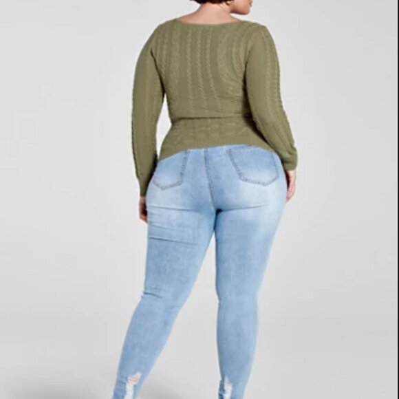 #23 NWOT Aria Cable Knit Pullover Sweater - Picture 4 of 4